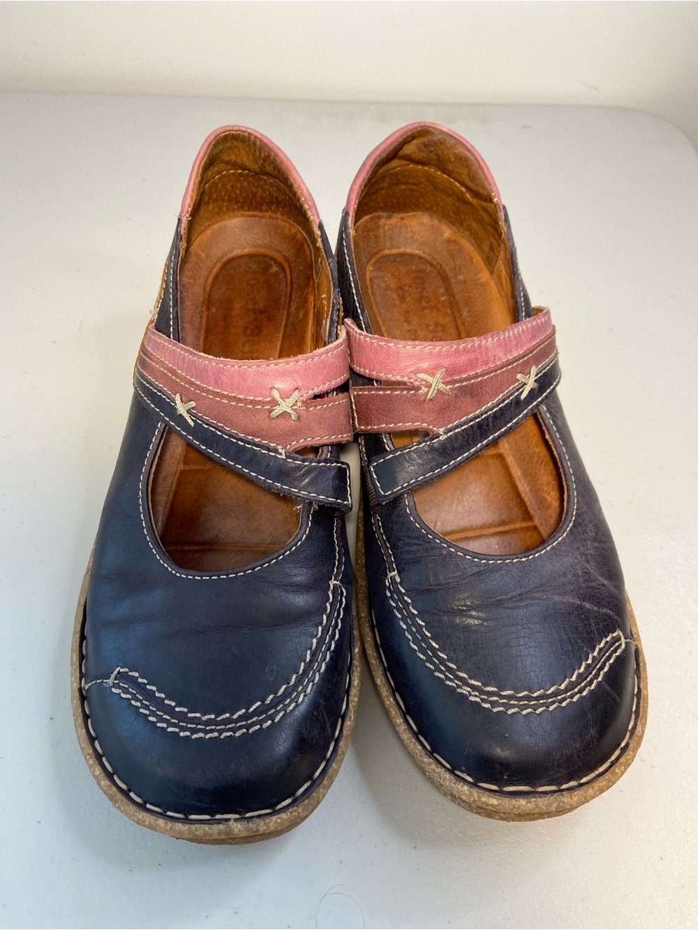 Josef Seibel Spirit Nature Comfort Mary Jane Flats in Navy and Pink SZ6 - Picture 6 of 9